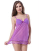 Sexy Bright Purple Sheer Mesh Babydoll