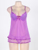 Sexy Bright Purple Sheer Mesh Babydoll