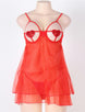 Red Open Bra Sexy Heart Attack Babydoll