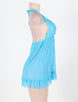 Elegant Light Blue Open Back Lace Chemise