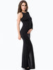 Black Side Split Slit Jersey Sequin Maxi Dress