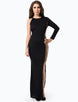 Black Side Split Slit Jersey Sequin Maxi Dress