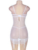 White Plus Size Polka Dot Sheer Babydoll