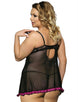 Purple 2 Front Keyholes Apron Plus Size Babydoll