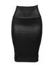 High Waist Faux Leather Pencil Skirt