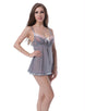 Pretty In Periwinkle Grey Babydoll With G string