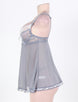 Grey Plus Size Babydoll With Lace Trim