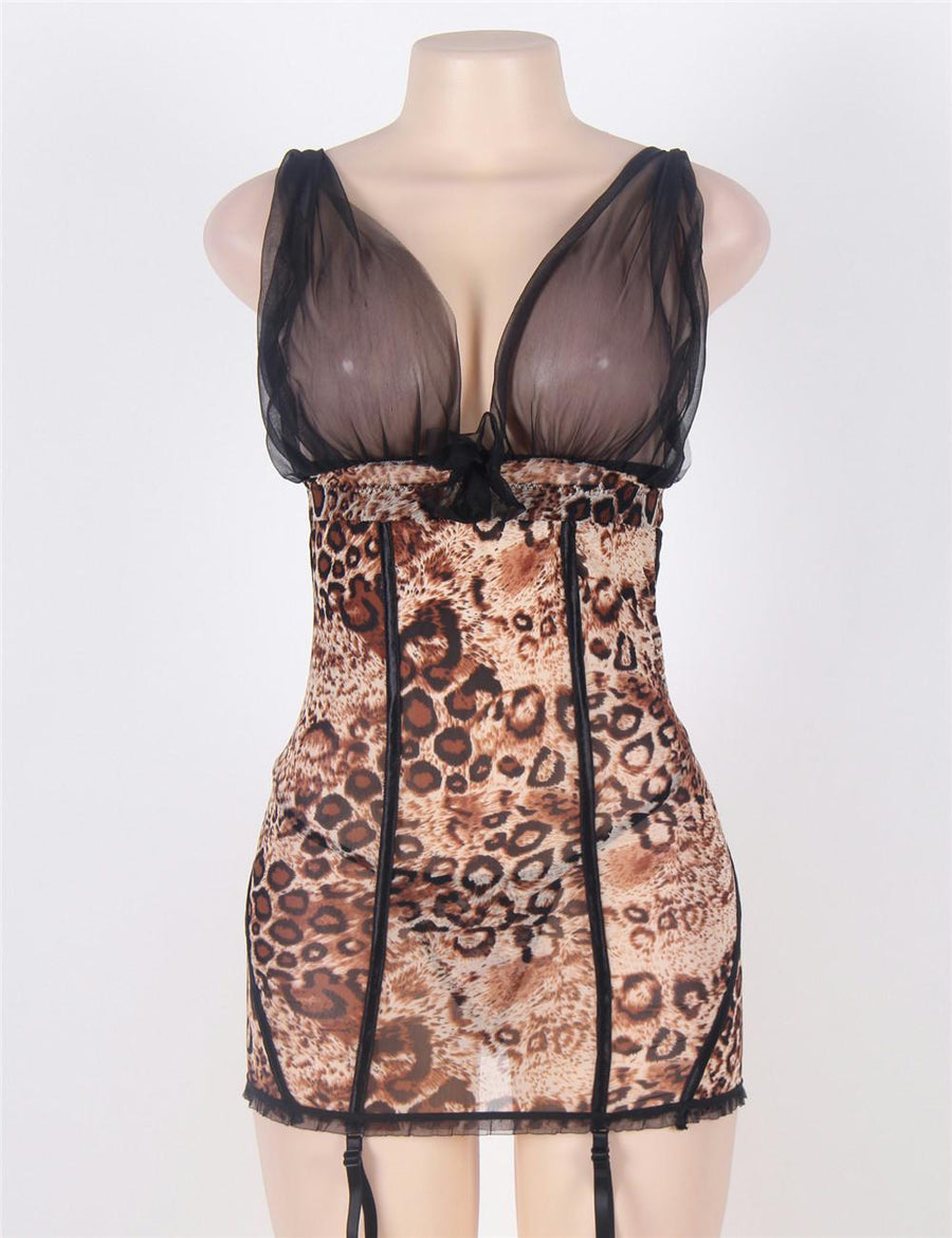 Stretch Lace And Denier Chemise