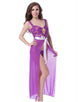 Open Long Purple Lace Dress Sleepwear Gown