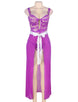 Open Long Purple Lace Dress Sleepwear Gown