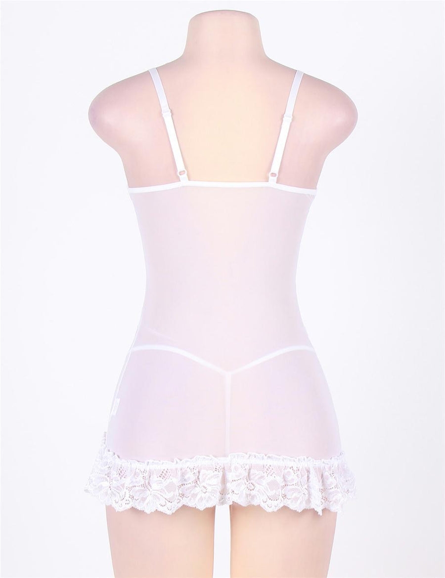 Romantic Feminine Fitted White Babydoll