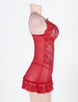 Alluring Red Romantic Flower Lace Babydoll