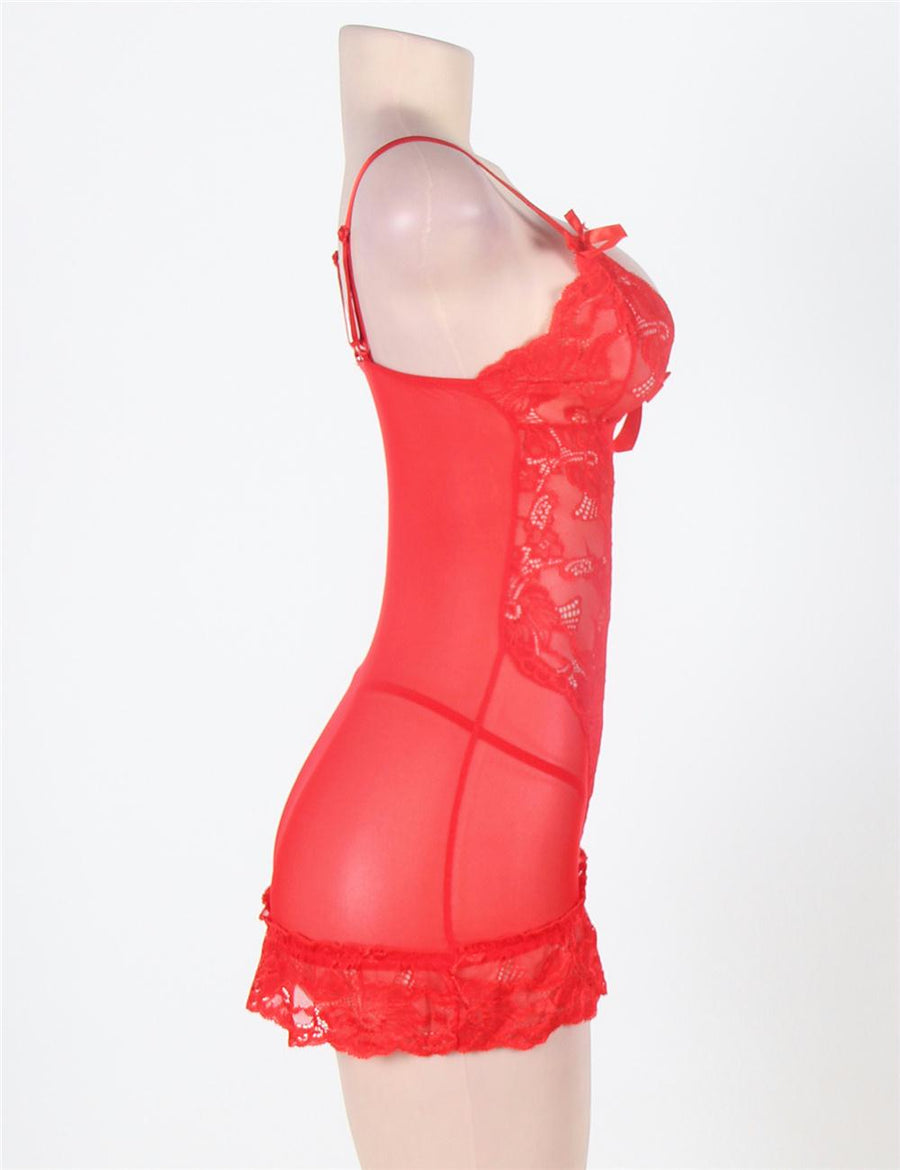 Red Halter Feminine Fitted Elegant Babydoll