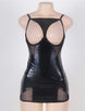 Black Open Cup Leather Plus Size Babydoll