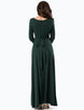 Emerald Belted V Neck Back Maxi Dress