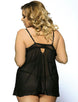 Black Plus Size Open Cup Babydoll