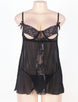 Black Plus Size Open Cup Babydoll