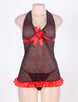 Sexy Halter Red Heart Print Nightie Lingerie