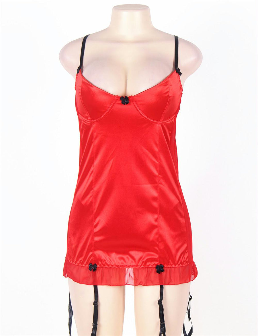 Red Round Back Babydoll With G-String