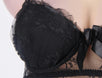 Black Scalloped Lace Ruffle Decor Plus Size Babydoll