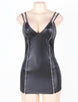 Plus size sexy leather dress