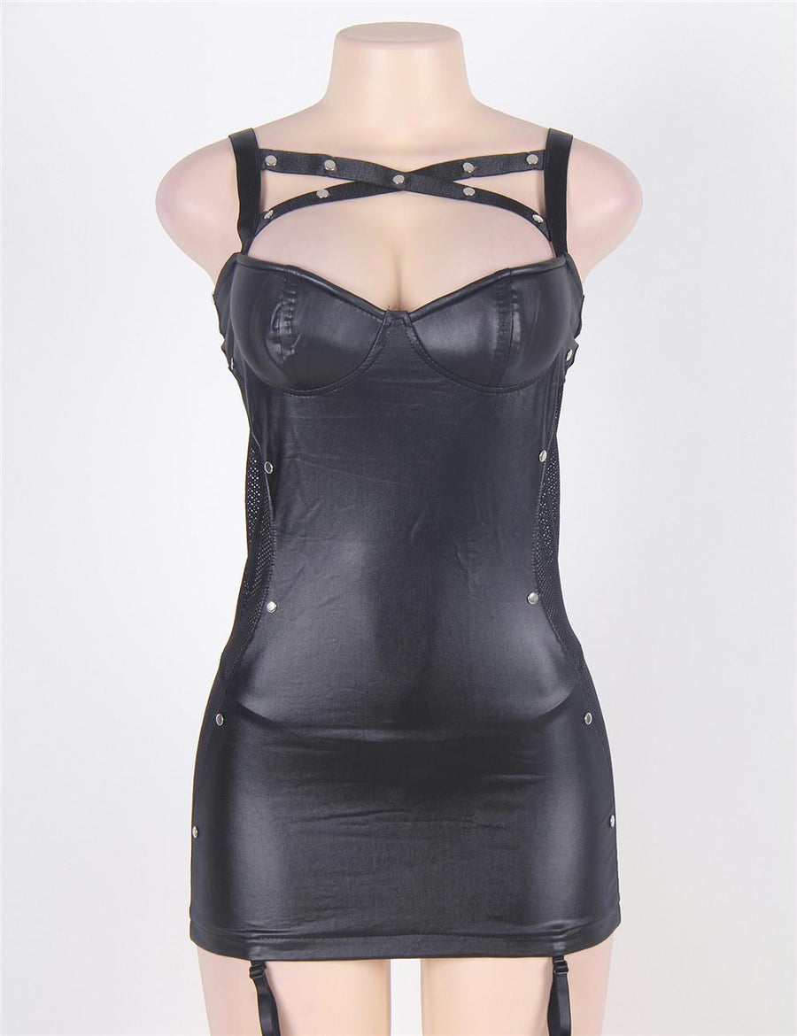 Plus size leather dress