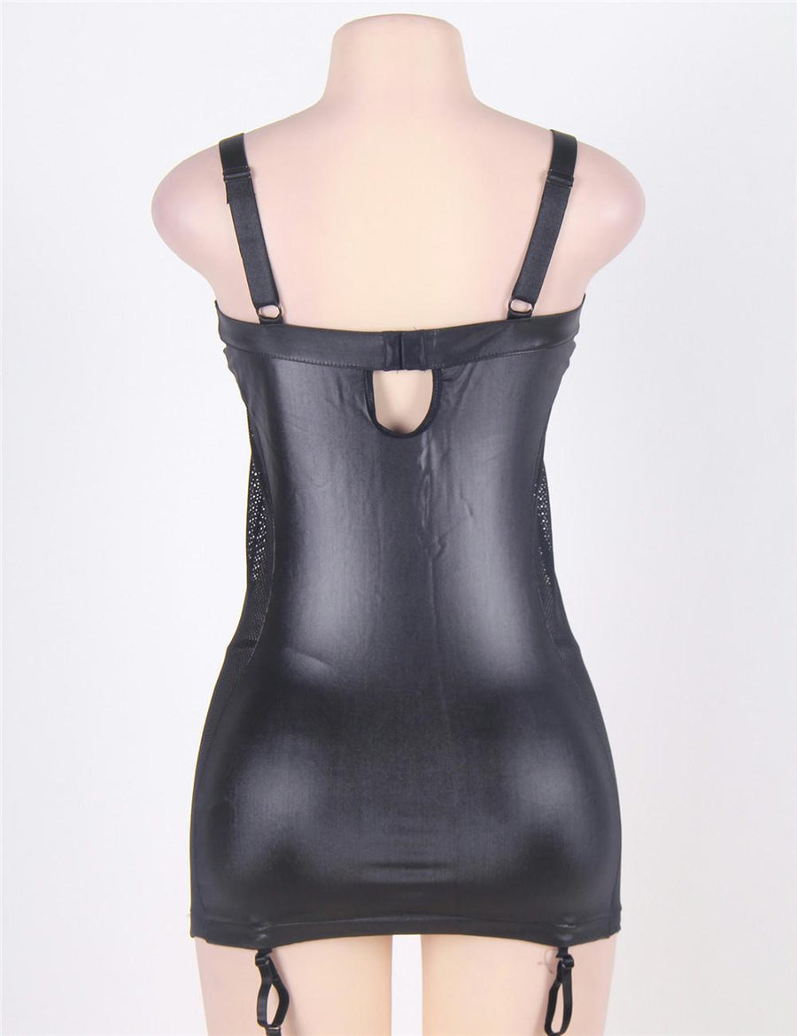 Plus size leather dress