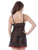 Mesh Black Transparent Babydoll With Red Ribbon