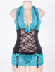 Royal Oceans Sexy Halter Blue Lace Babydoll