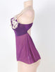 Purple Stylish Plus Size Floral Cup Babydoll Dress