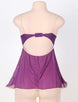 Purple Stylish Plus Size Floral Cup Babydoll Dress