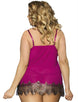 Purple Eyelash Plus Size Half Cup Babydoll