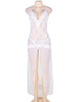 White Long Lace and Chiffon Sleepwear Gown