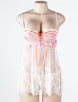 Pink Plus Size Bustier Top Babydoll With Sheer Bodice