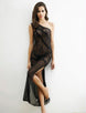 Black Lace Asymmetrical Gown