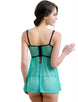 Microfiber and Mesh Green Lace babydoll Set