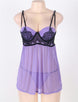 Flirty Chiffon Embroidered Cups Lace Babydoll