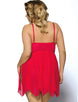 Red Flirty Lace and Microfiber Plus Size Babydoll