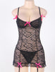 Lace Black Garter Slip Babydoll Lingerie