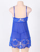 Floral Soft Lace Apron Chemise With Thong