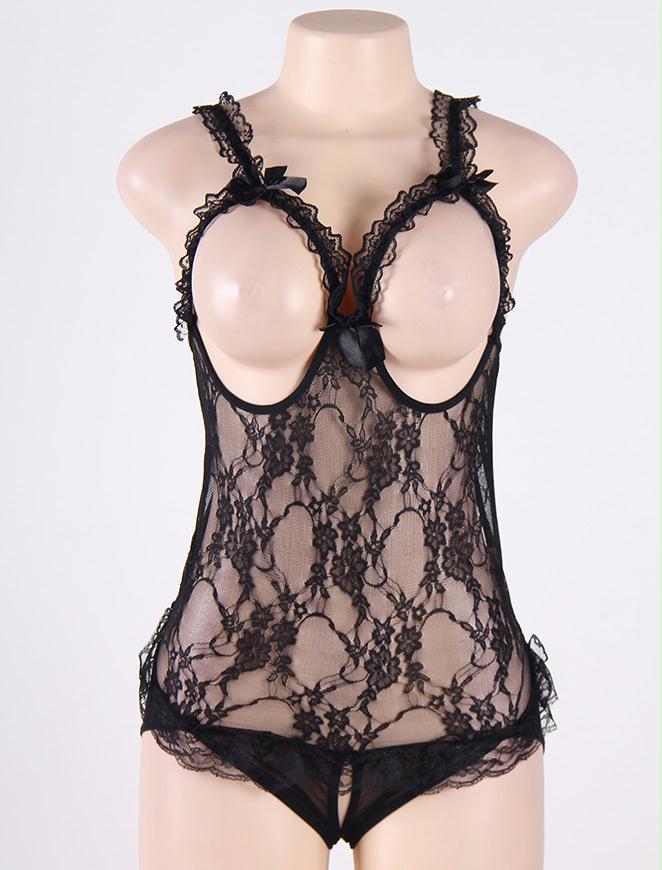 Open Cup Lace Teddy