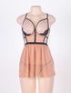 Pink Lace Camisole Eyelash Open Back Lingerie