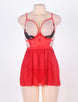 Elegant Red Open Back Babydoll