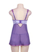 Purple And Pink Lace Cup Babydoll Set