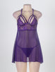 Plus Size Purple Springtime Babydoll Set