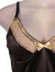 Satin Gold Lace Detail Brown Babydoll