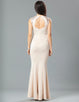 Fashion Nude Ruffle Maxi Dress