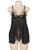 Black Sheer Mesh Babydoll Lingerie Set