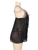 Black Sheer Mesh Babydoll Lingerie Set