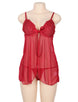 Red Plus Size Elegant Babydoll